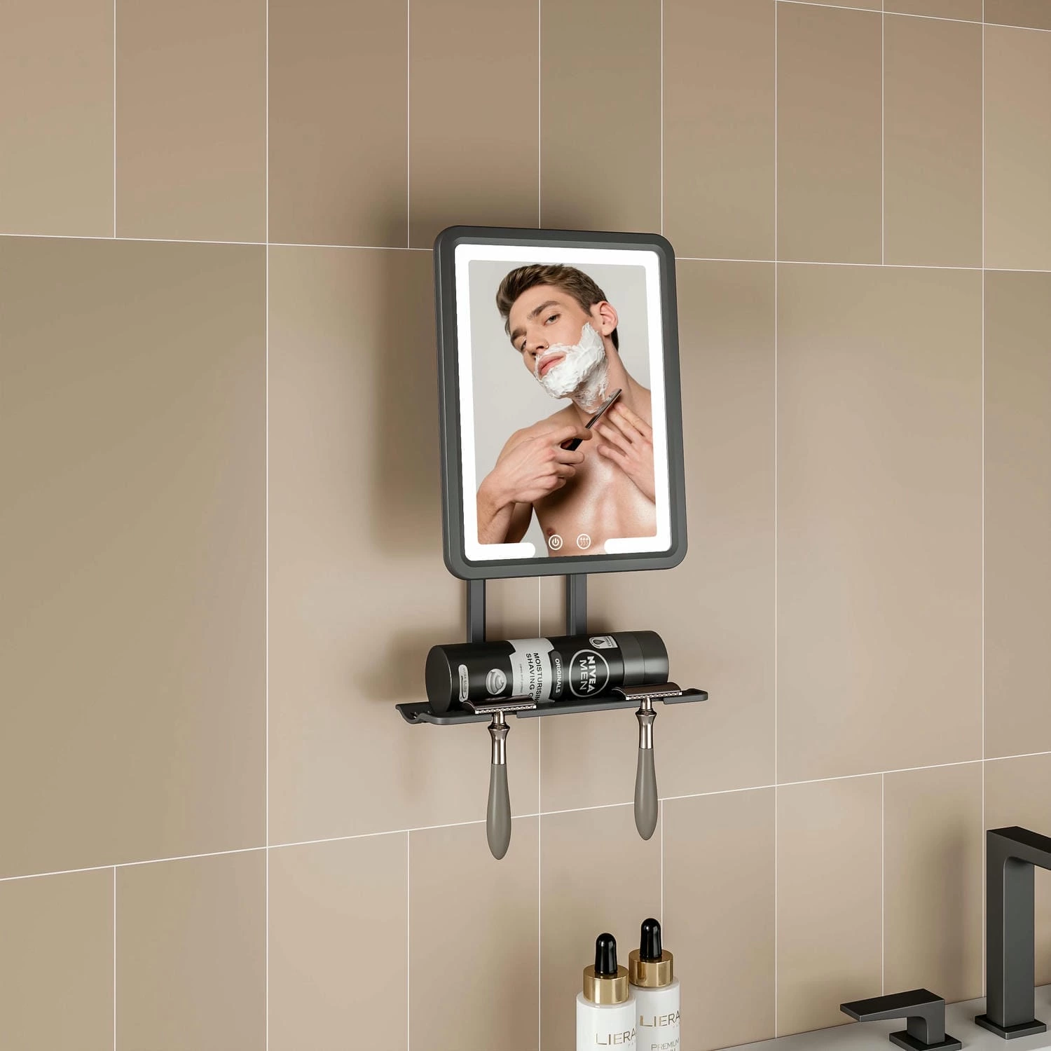 LED verwarmde, condensvrije scheerspiegel