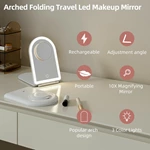 Miroir de voyage pliable arqué à LED