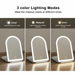 Miroir de voyage pliable arqué à LED