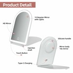 Led Arched Folding Travel Mirror