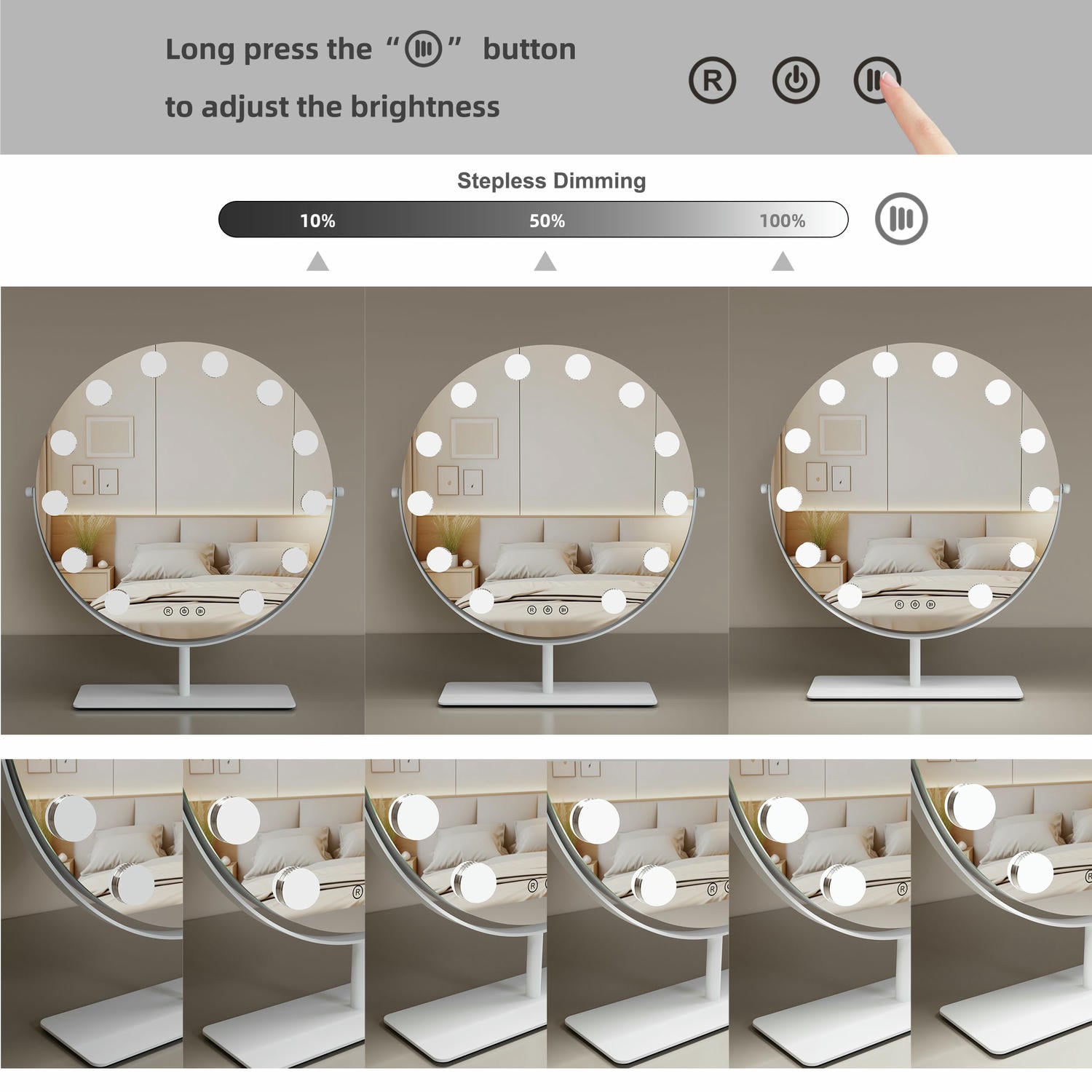 Round Hollywood Vanity Mirror