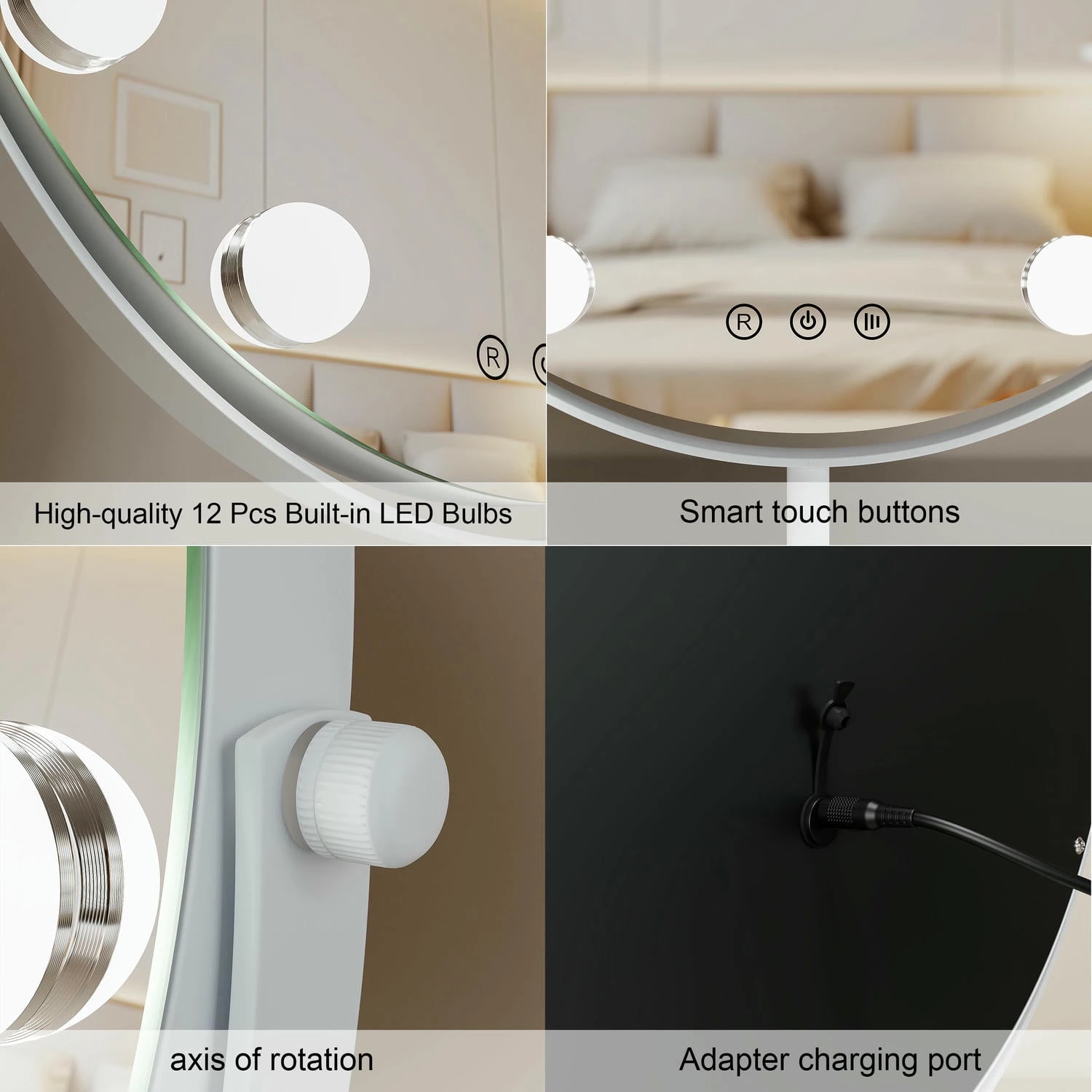 Ronde Hollywood kaptafelspiegel