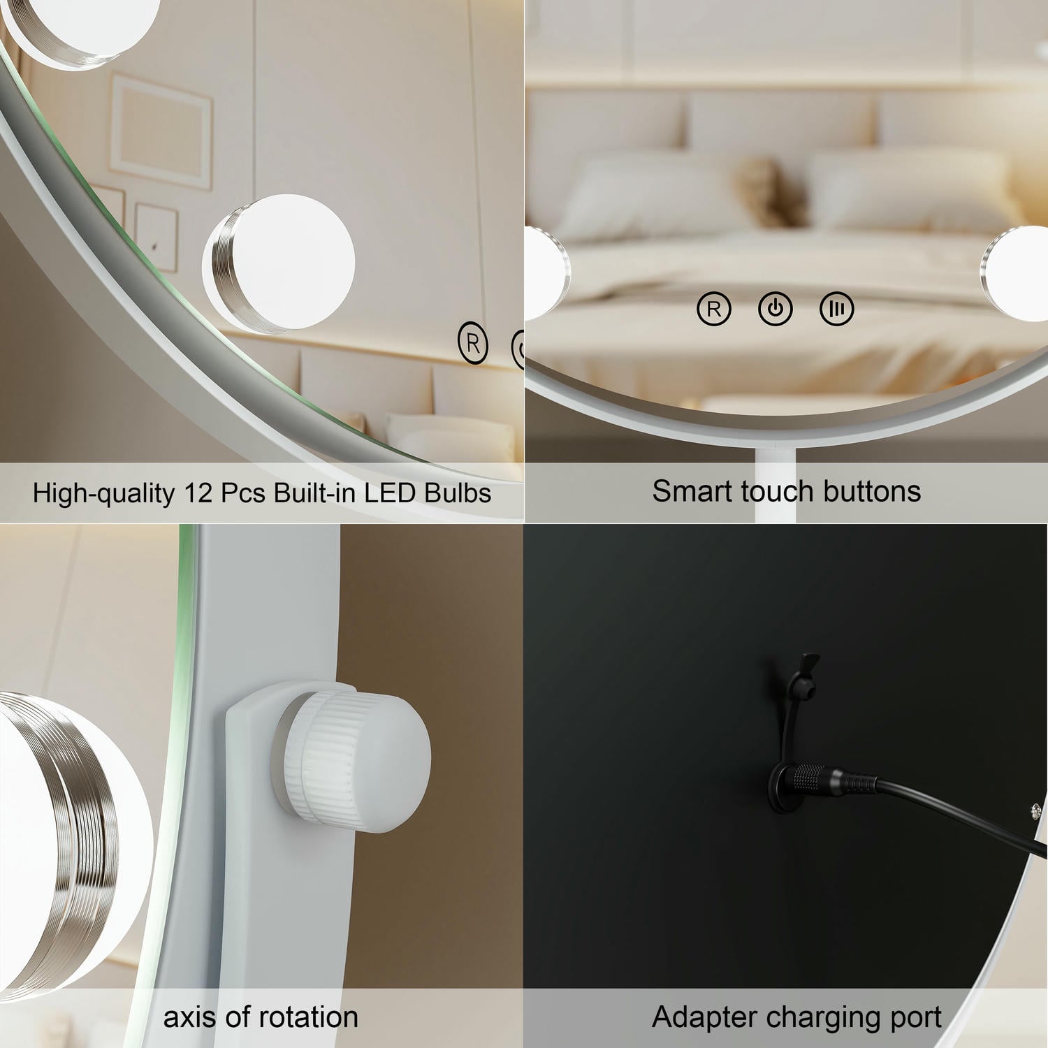 Round Hollywood Vanity Mirror
