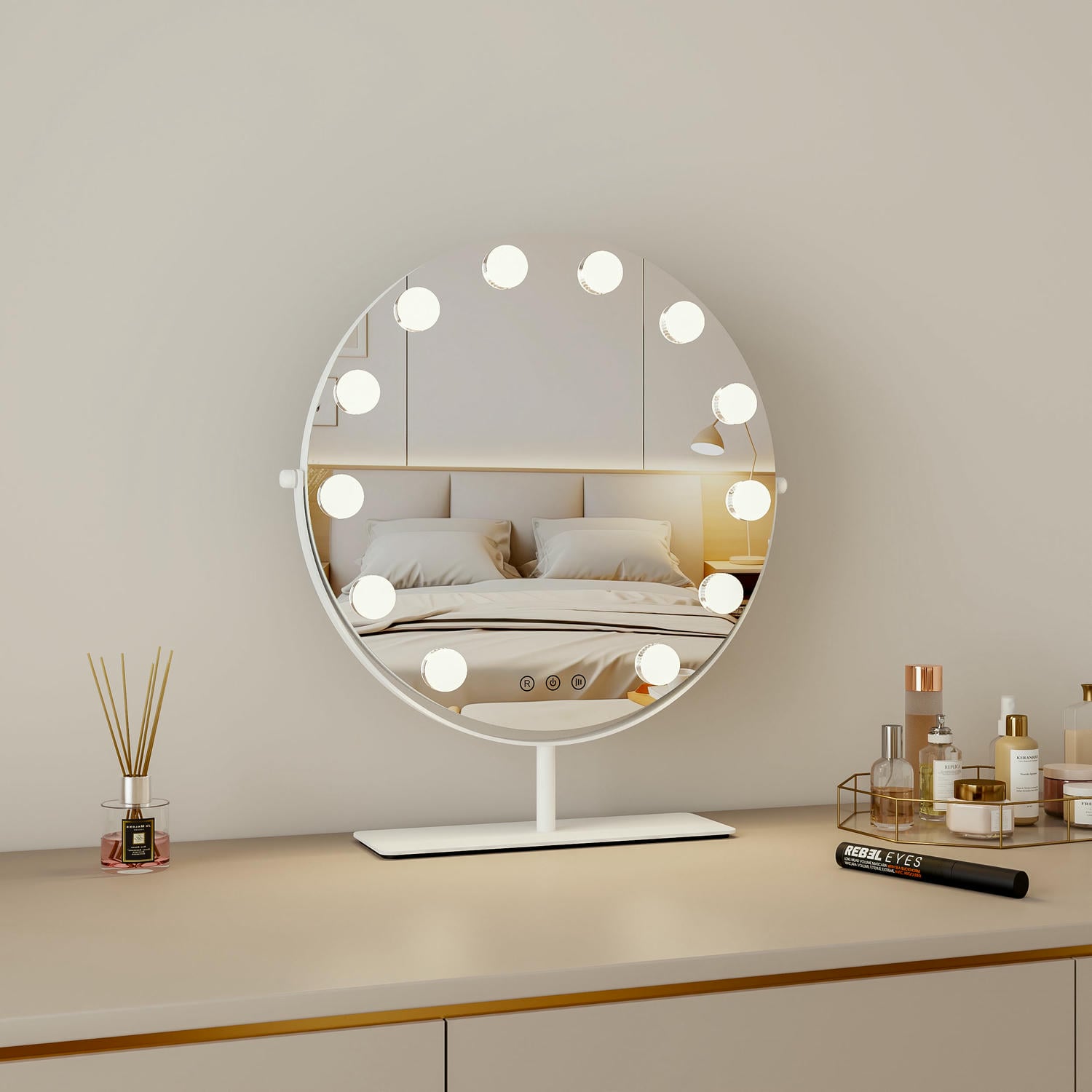 Round Hollywood Vanity Mirror