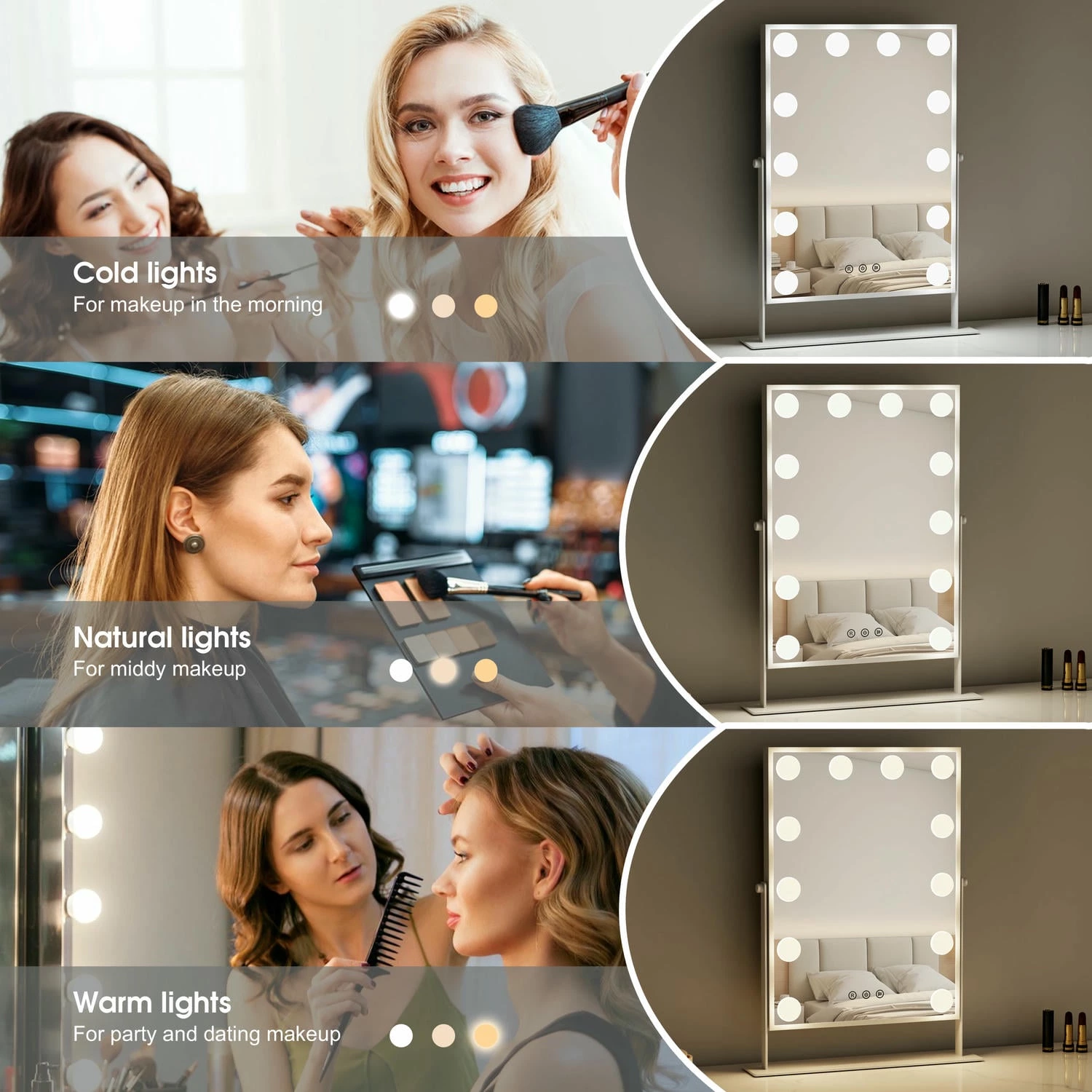 Hollywood kaptafel met spiegel