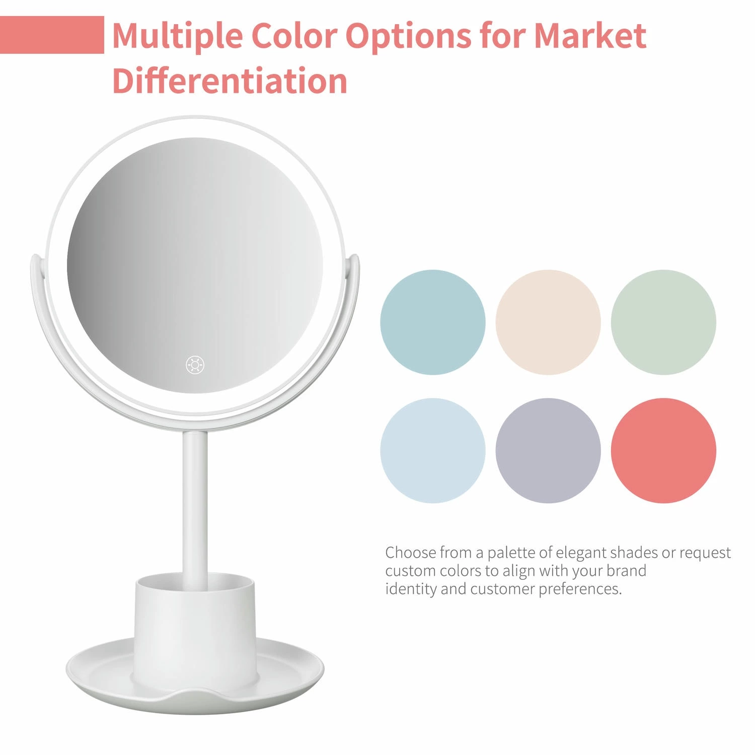 Ronde kaptafelspiegel met verlichting