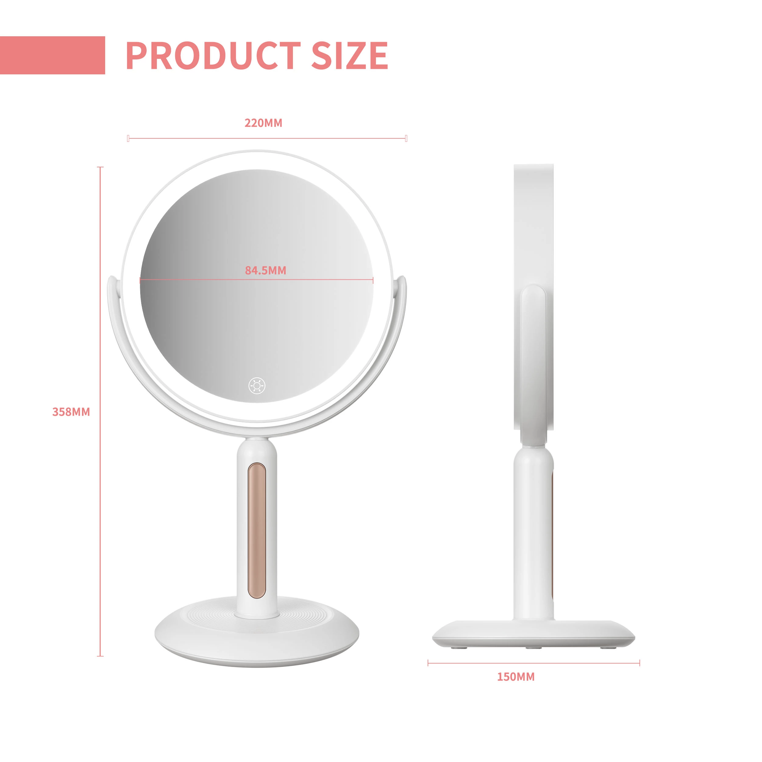 Verstelbare kaptafelspiegel