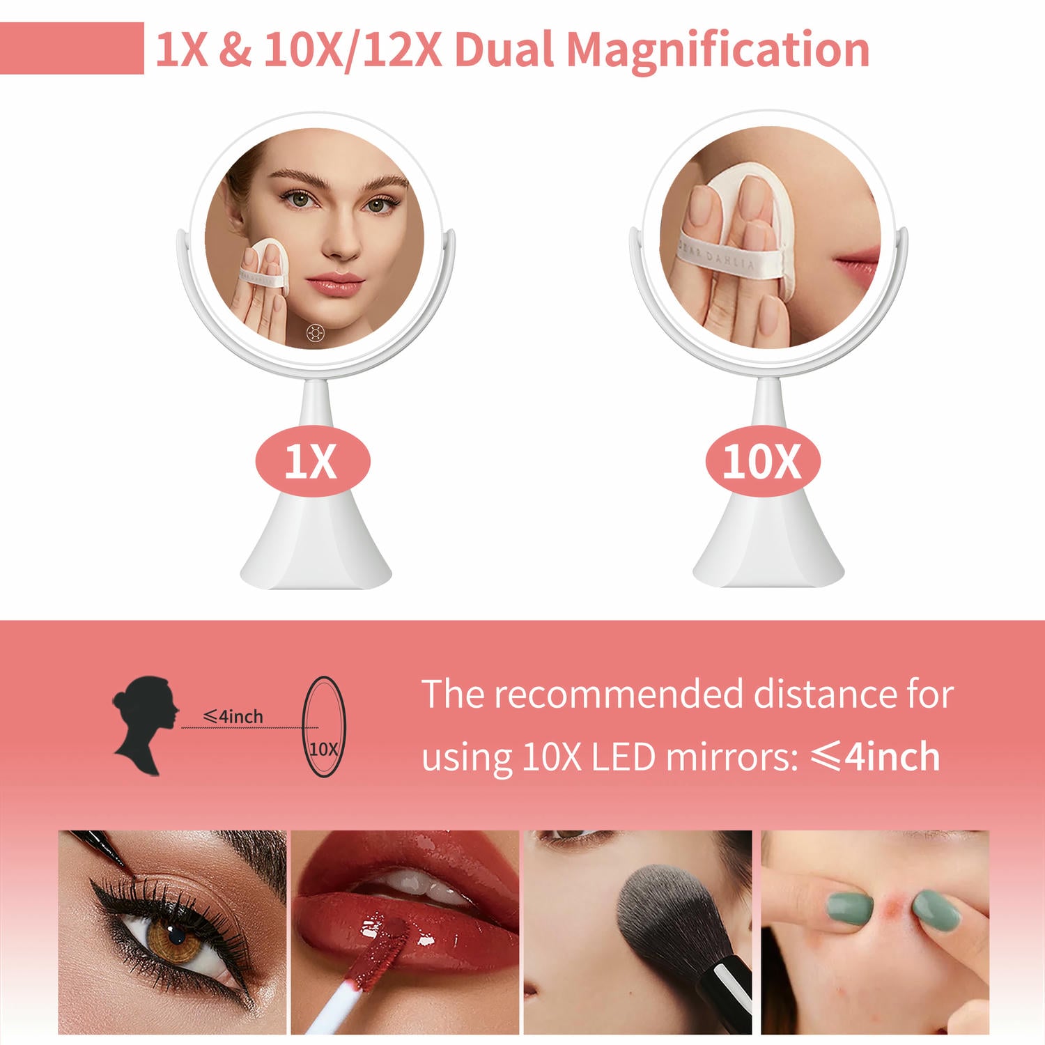 Round Desktop Led Vanity Mirror