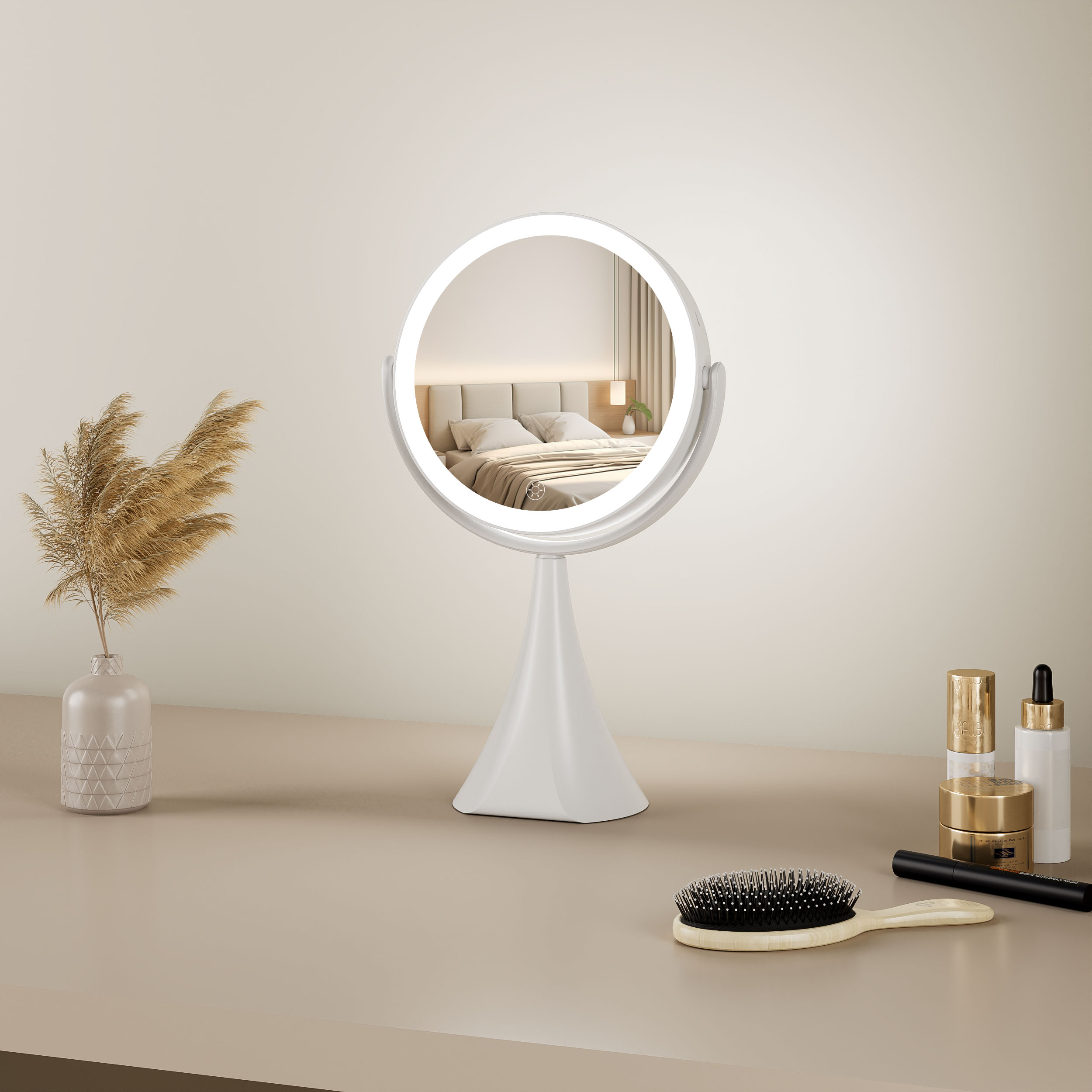 Tabletop Lighted Vanity Mirror