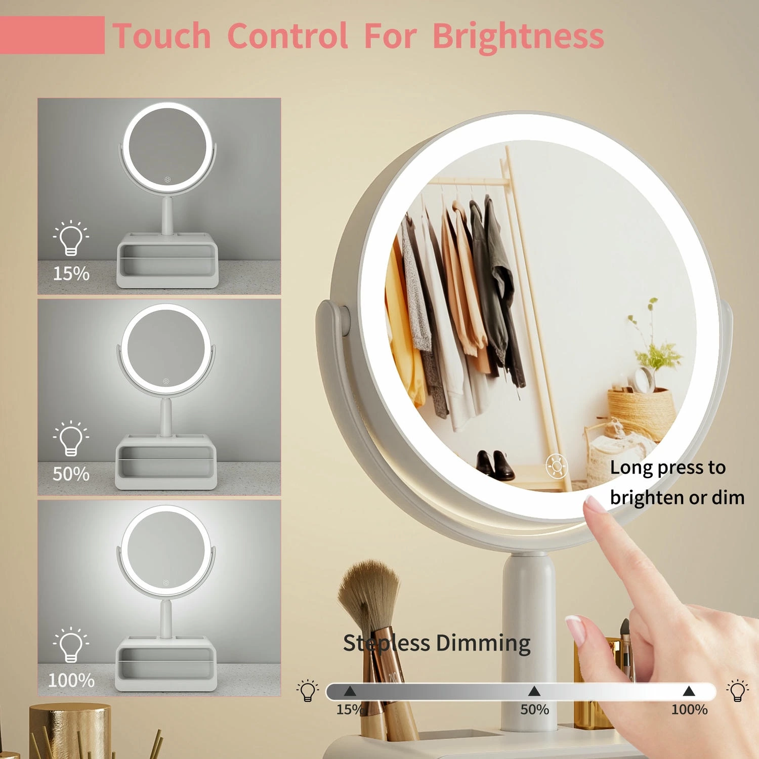 Tabletop Vanity Mirror With Storage