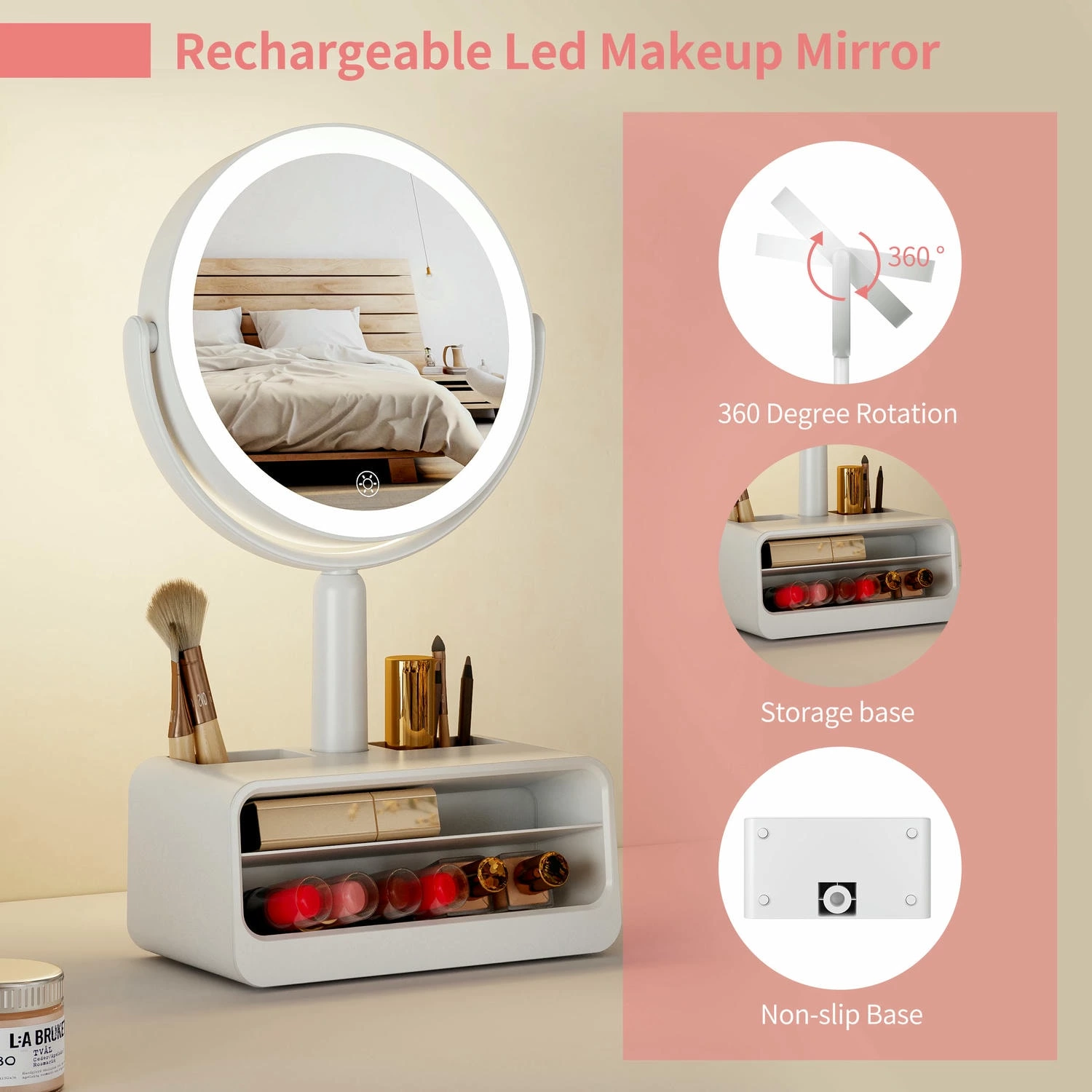 Rechargeable Makeup Mirror