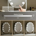 Miroir de coiffeuse ovale Hollywood