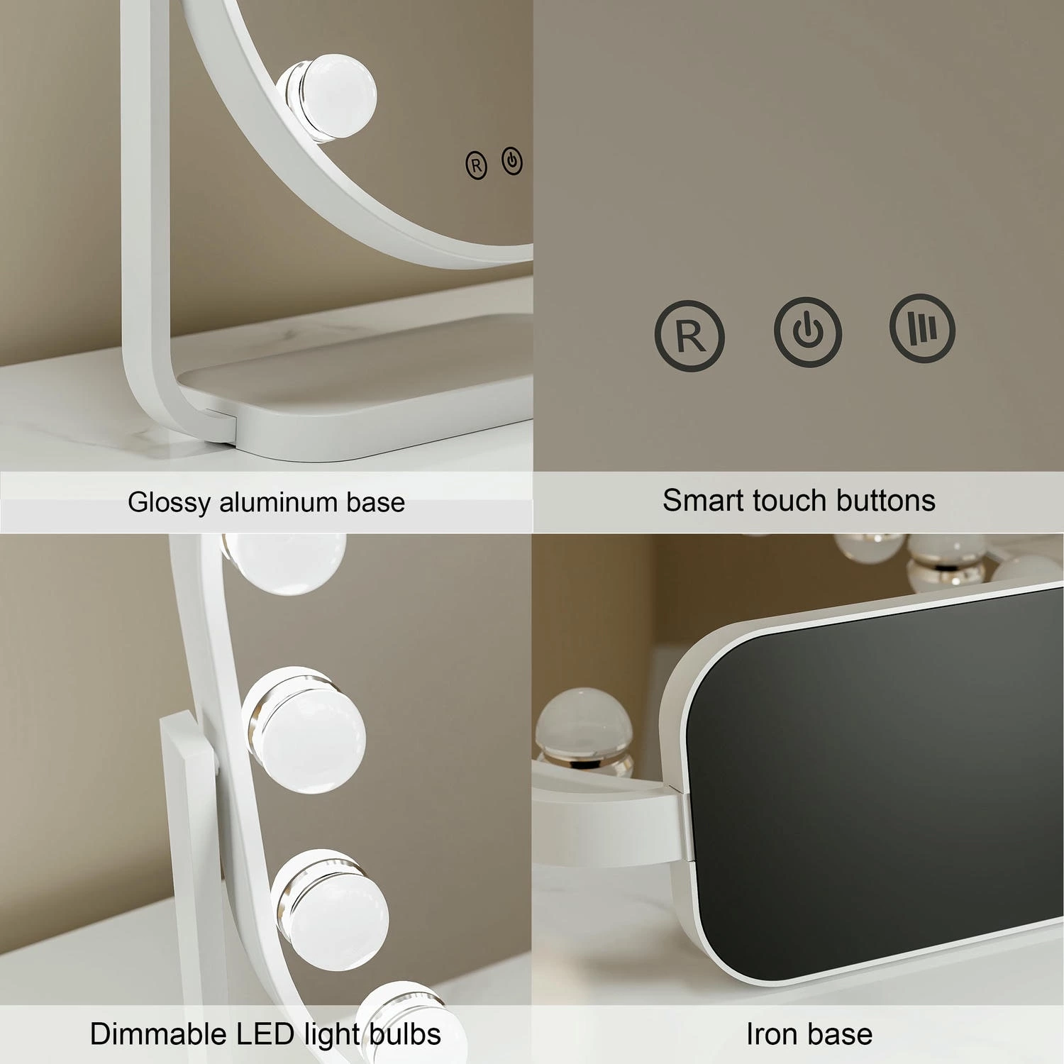 Oval Hollywood Vanity Mirror