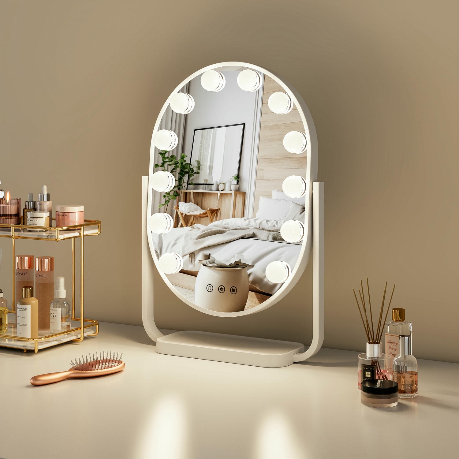 Oval Hollywood Vanity Mirror