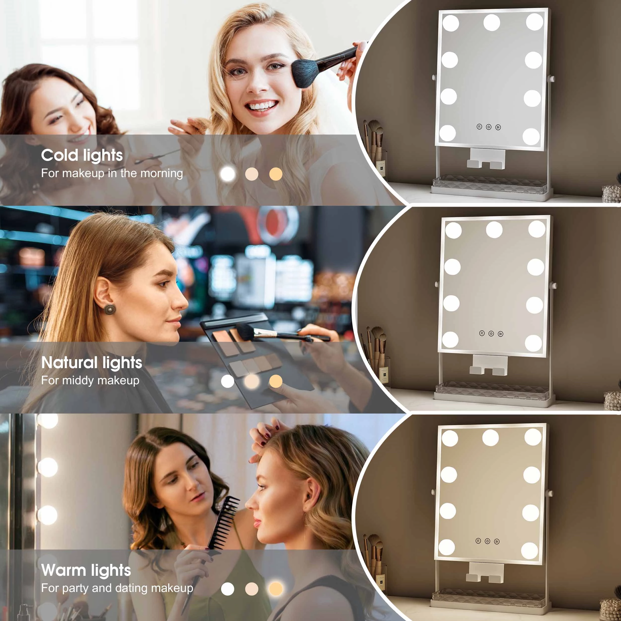 Miroir de maquillage hollywoodien