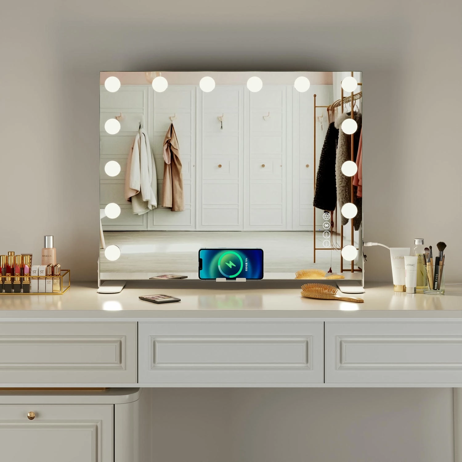 Miroir Hollywood avec haut-parleurs Bluetooth