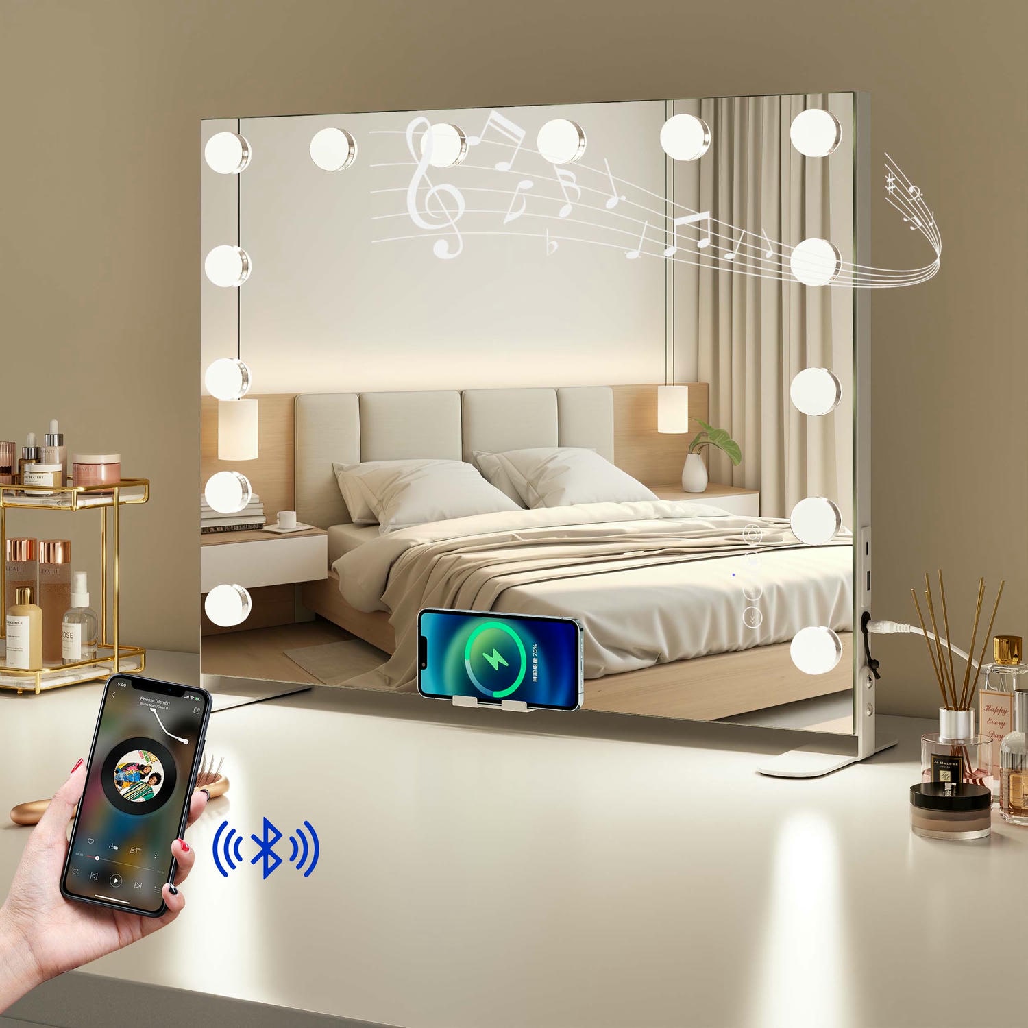 Hollywood Mirror With Bluetooth