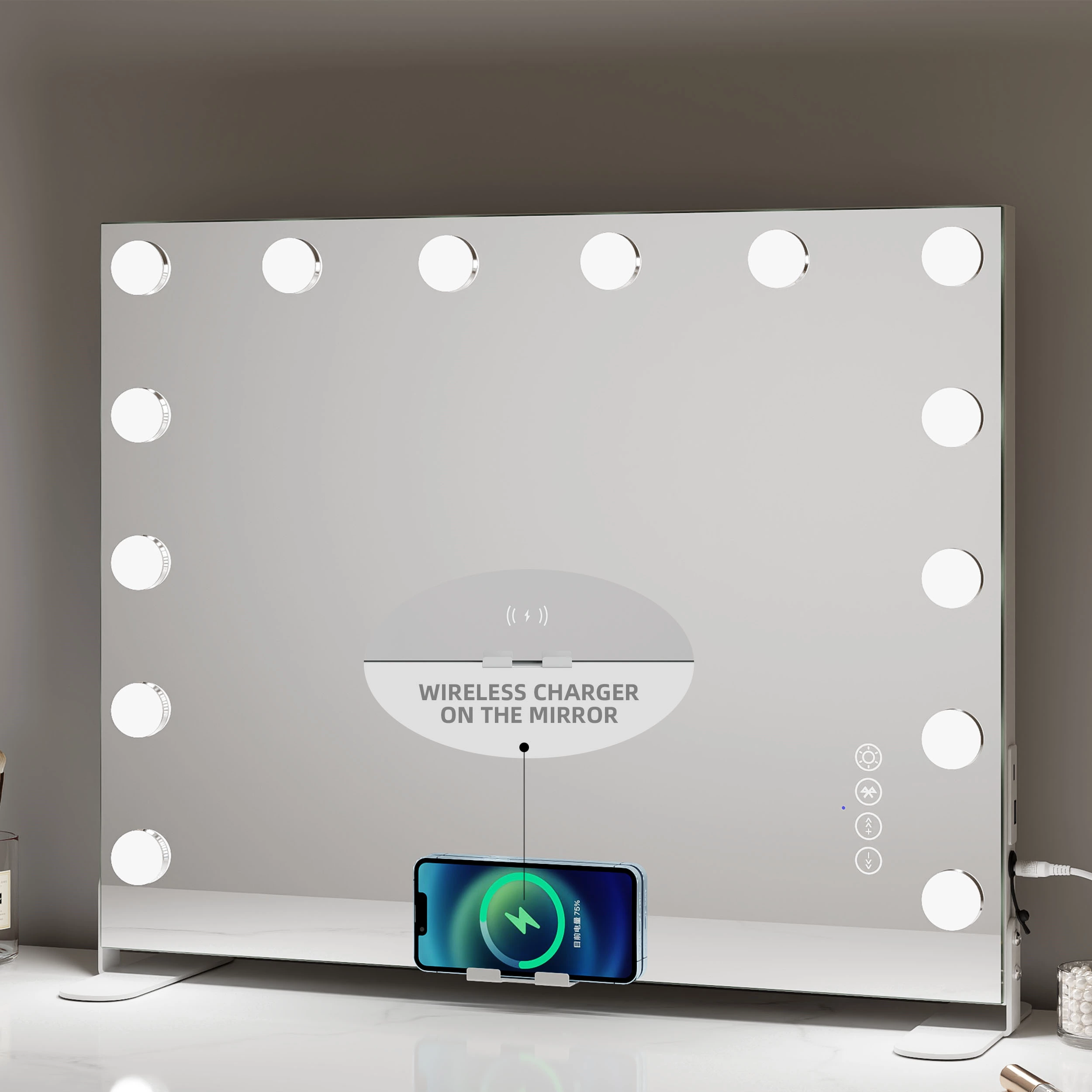 Miroir Hollywood avec haut-parleurs Bluetooth