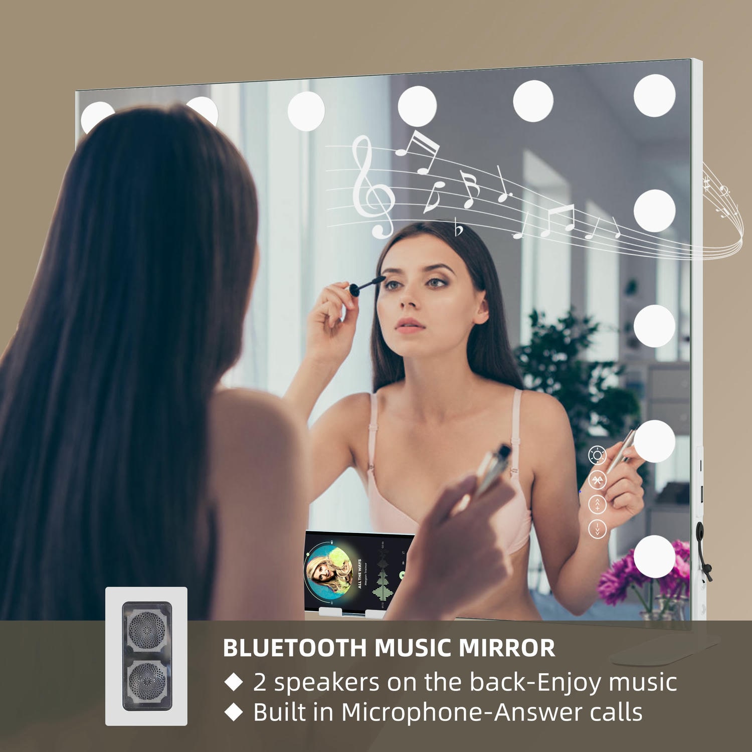 Hollywood Mirror With Bluetooth