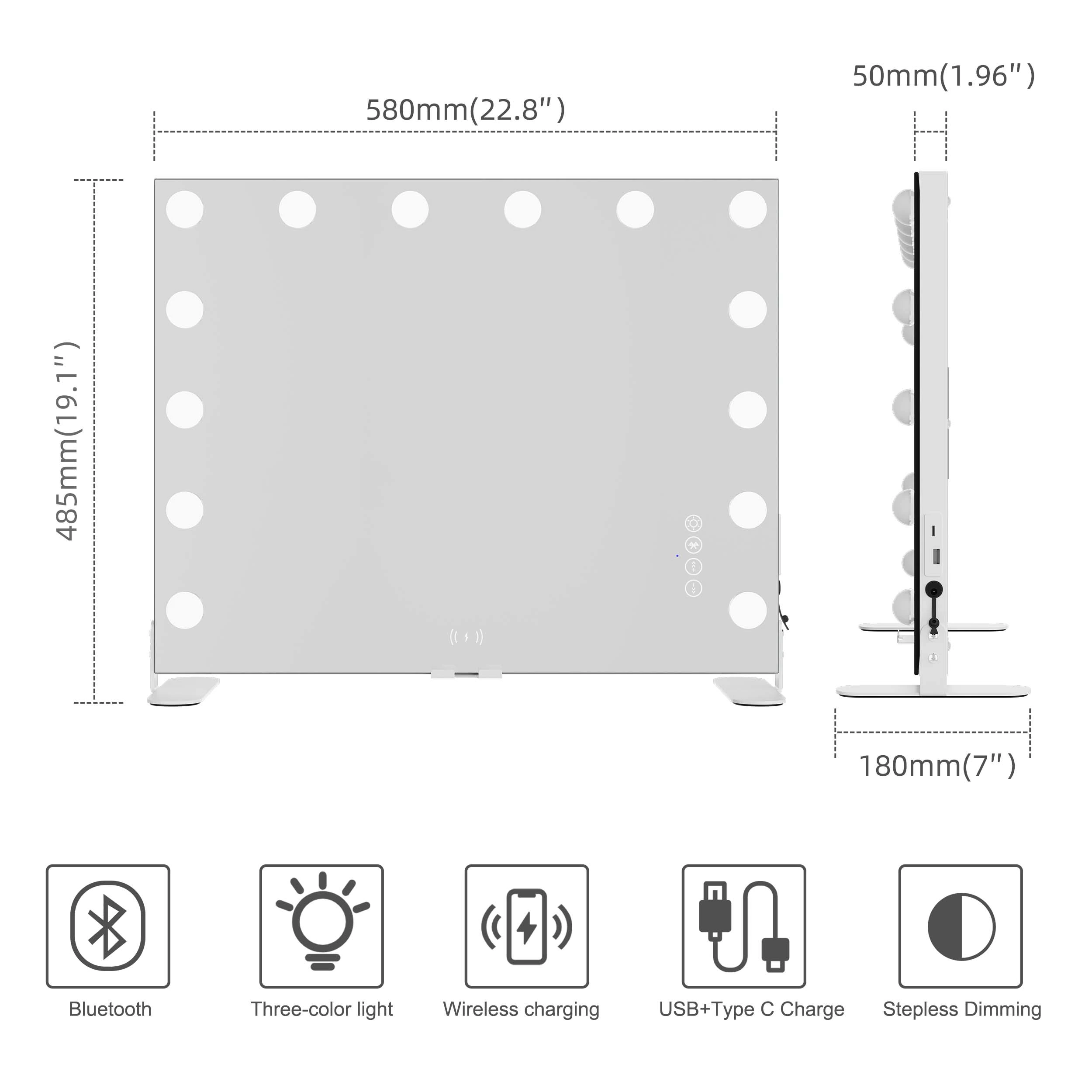 Miroir de maquillage lumineux Hollywood