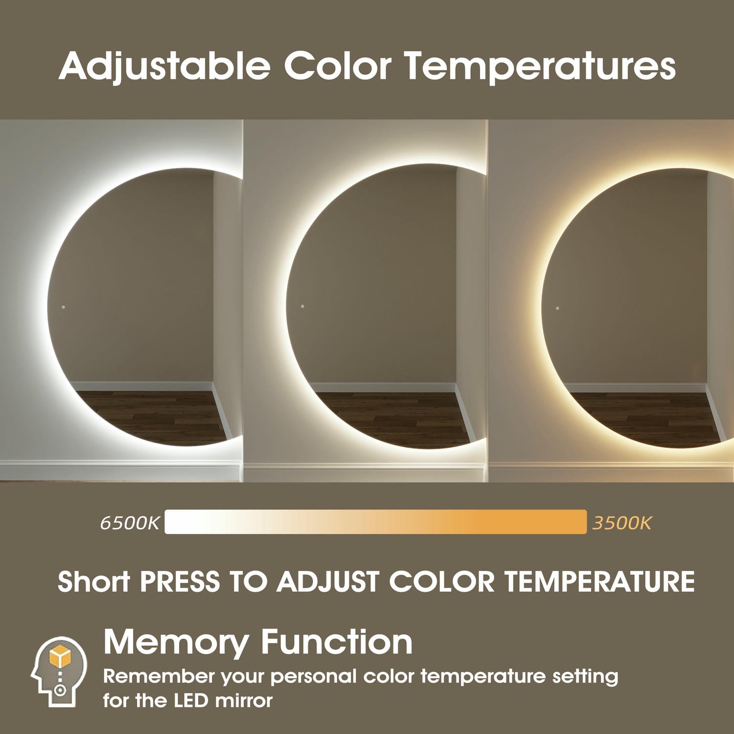 LED Half Moon Bathroom Mirror