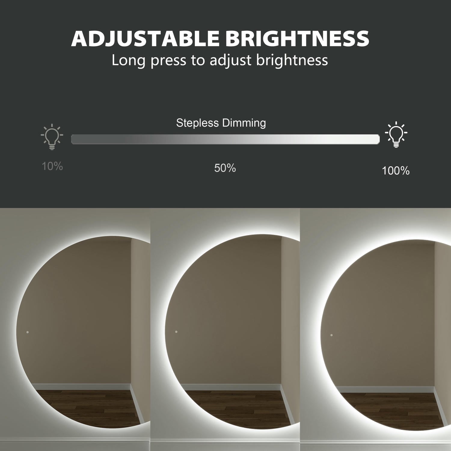 LED Half Moon Bathroom Mirror