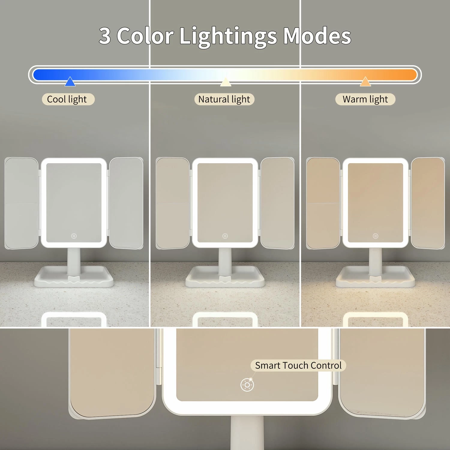 Drievoudige kaptafelspiegel