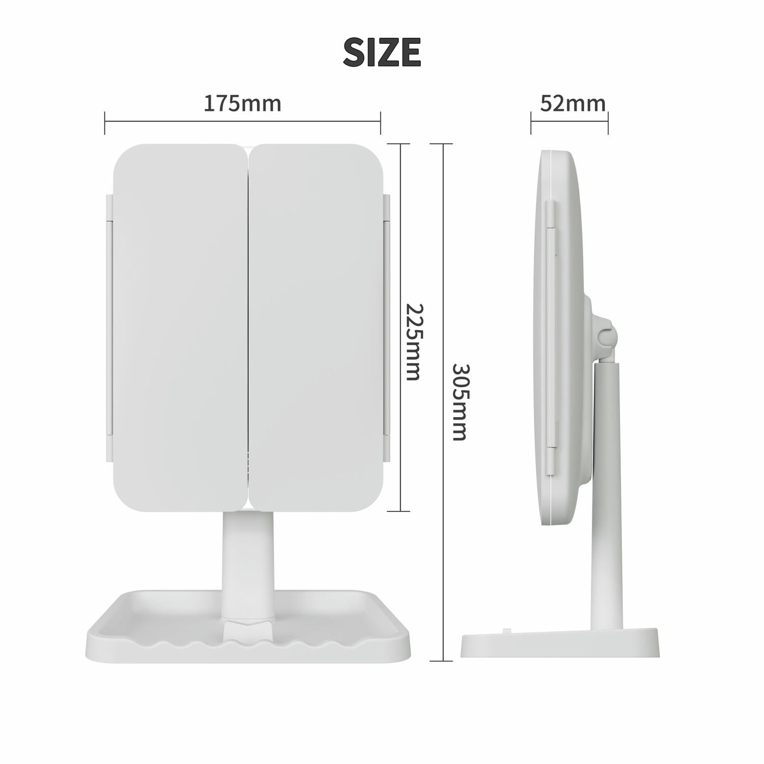 Led Trifold Vanity Mirror