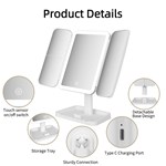 Led Trifold Vanity Mirror