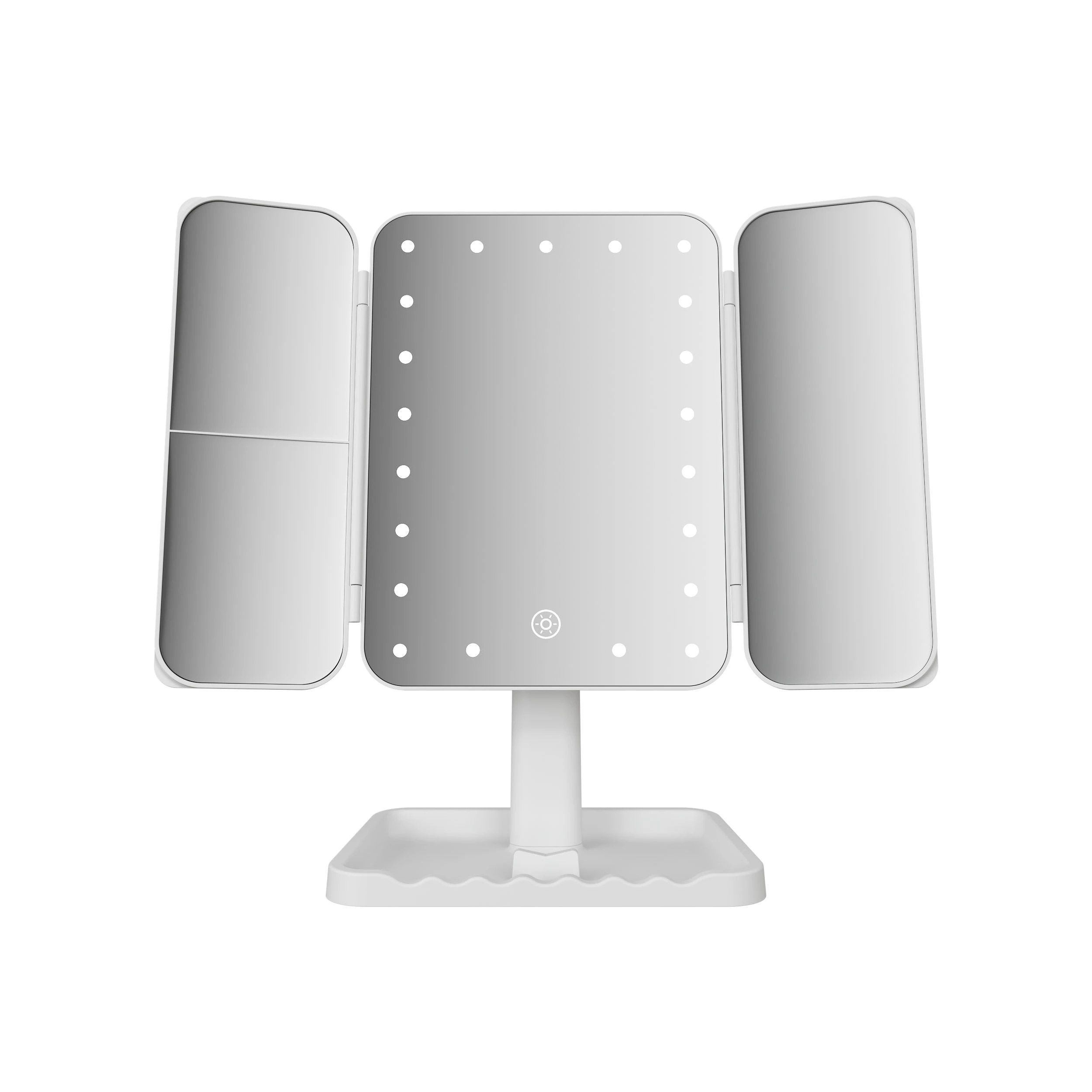 Miroir de coiffeuse à trois volets LED