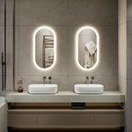 PC LED Oval Bathroom Mirror