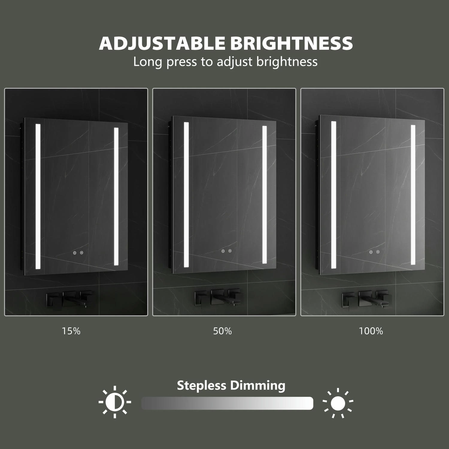 Anti-condens badkamerspiegelkast