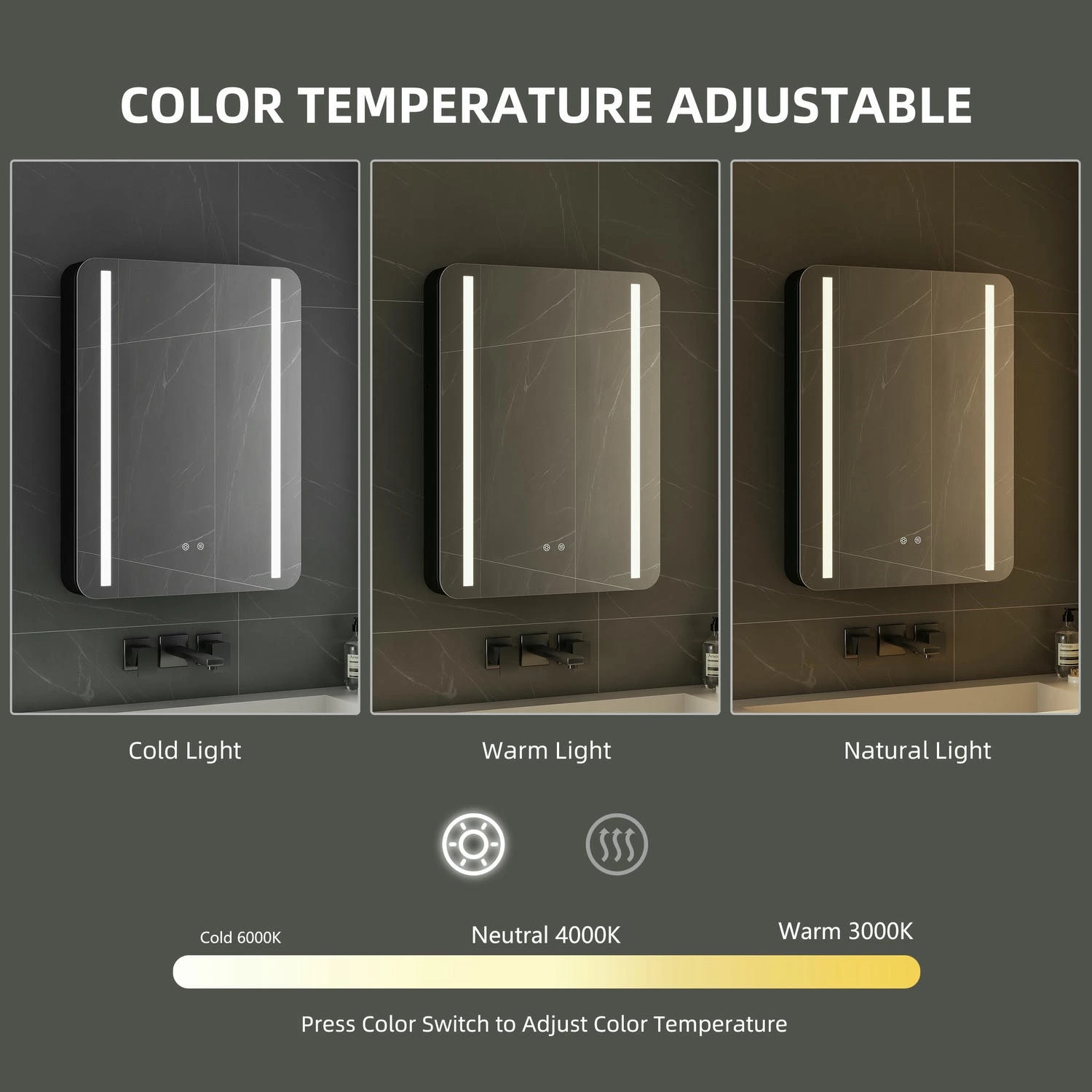 Zwarte badkamerspiegelkast