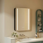 Armoire à miroir de salle de bain noire