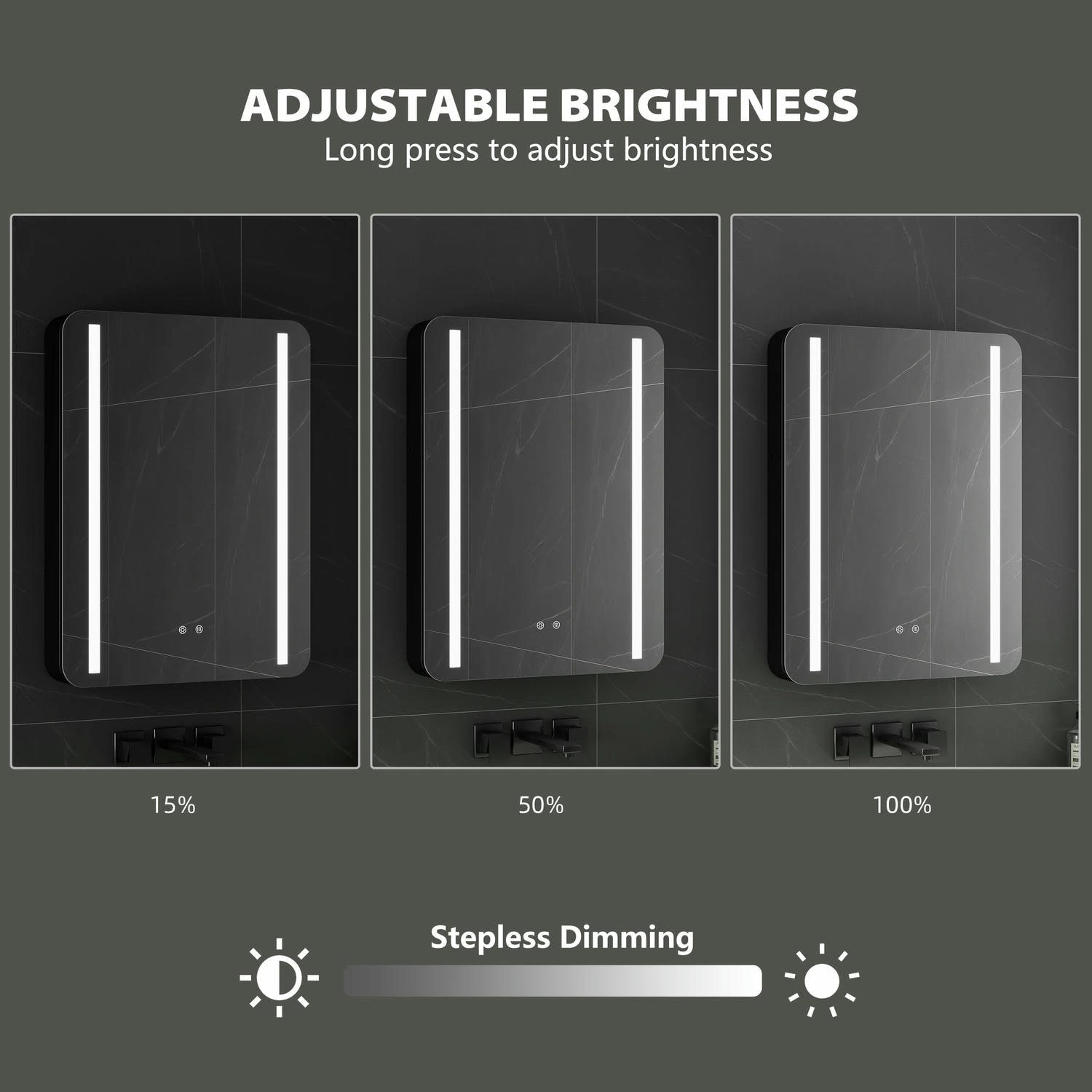Zwarte badkamerspiegelkast