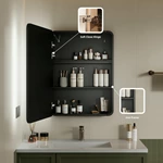Armoire à miroir de salle de bain noire