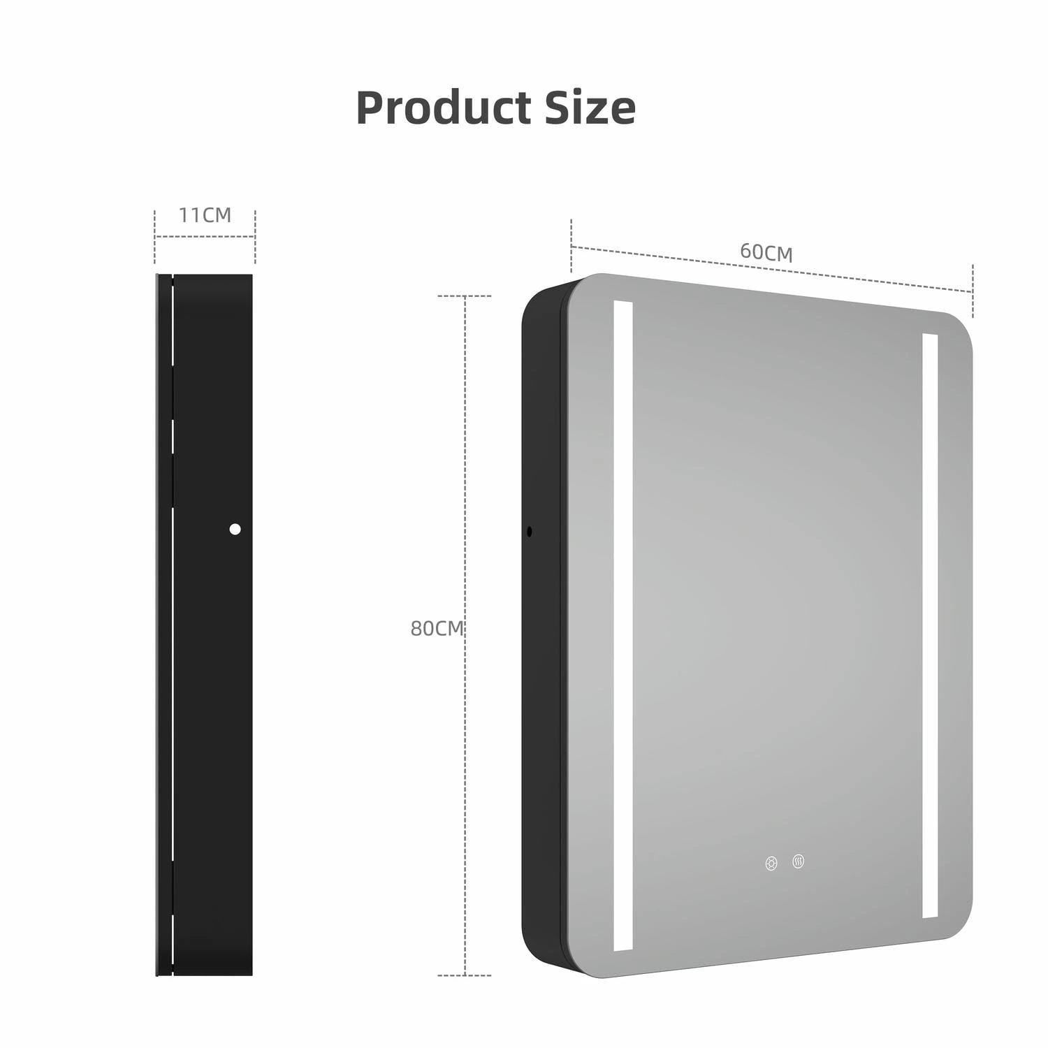 Zwarte badkamerspiegelkast
