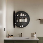 Armoire de salle de bain ronde avec miroir LED