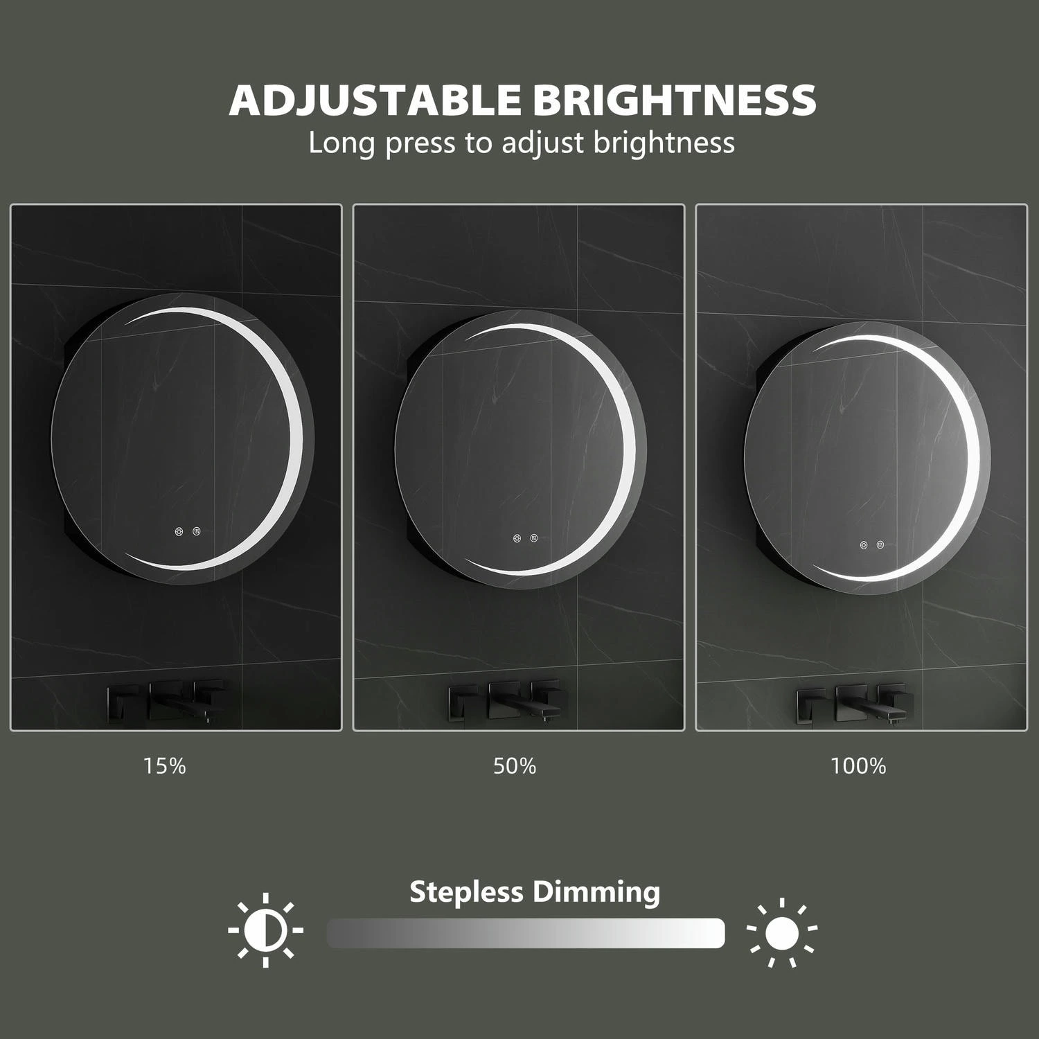 Led verlichte badkamerspiegelkast