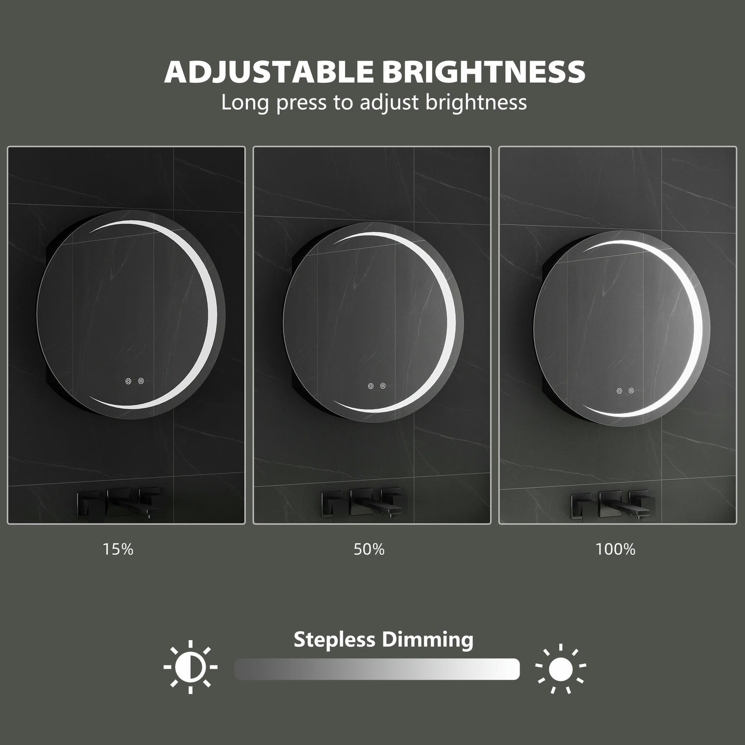 Round LED Bathroom Mirror Cabinet