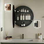 Armoire de salle de bain ronde avec miroir LED