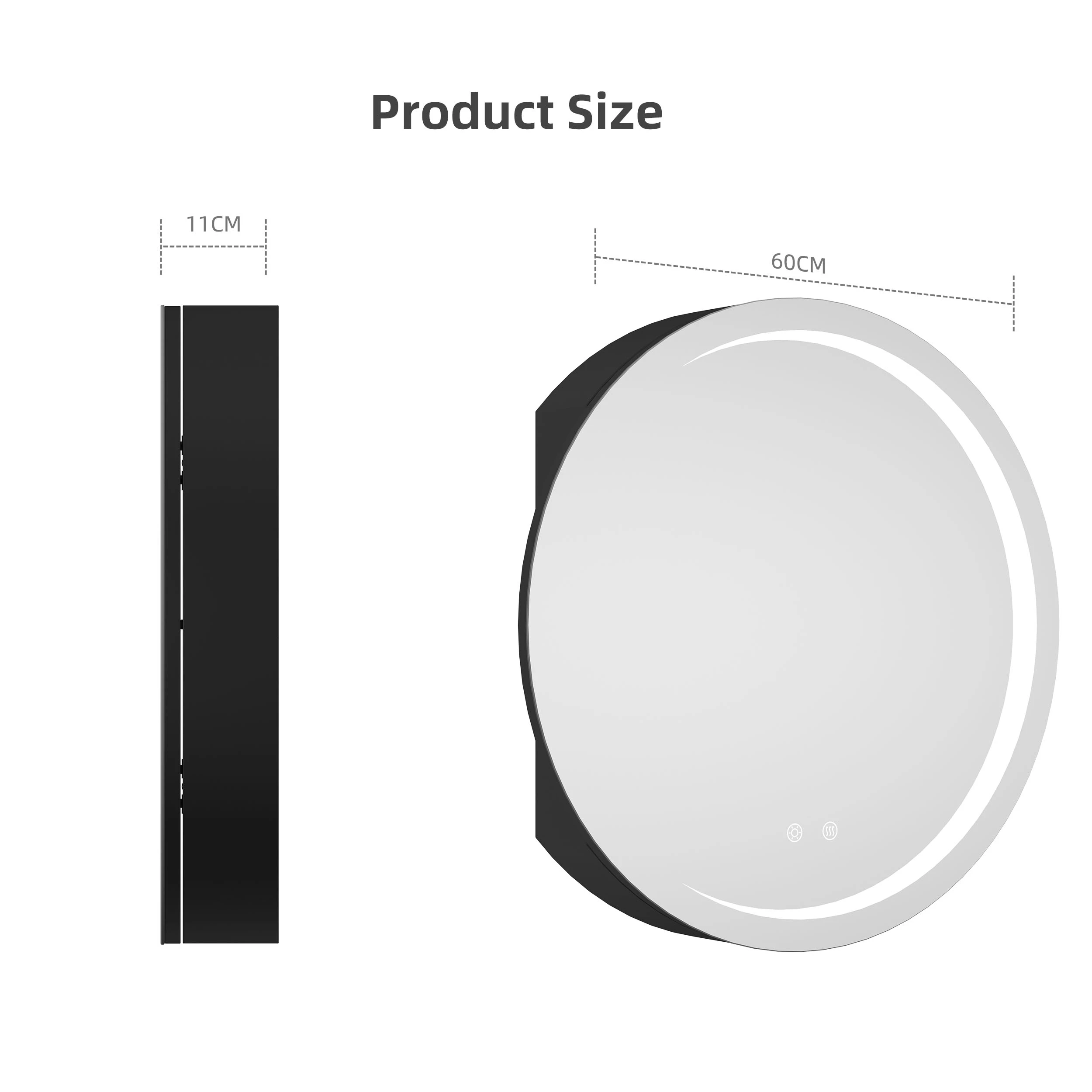 Armoire à miroir ronde pour salle de bain