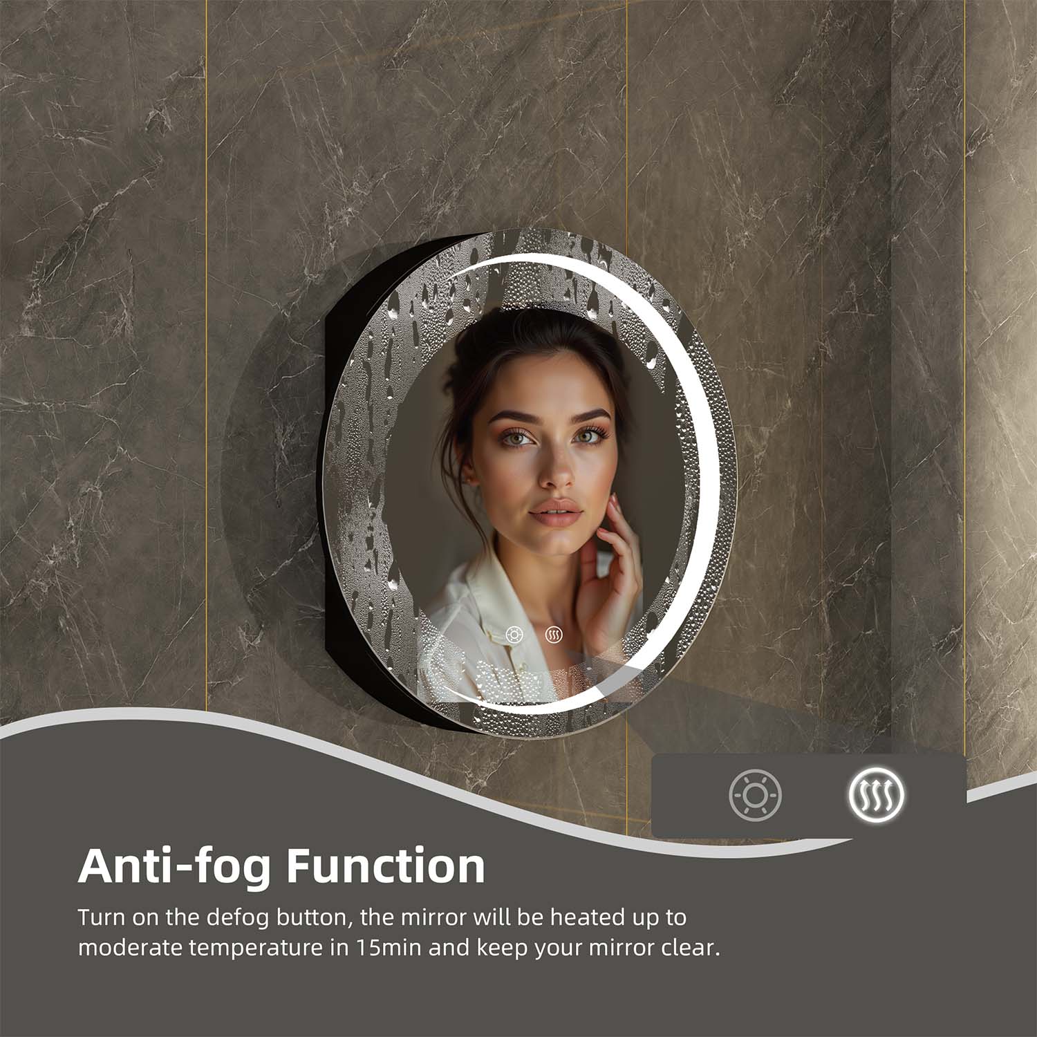 Round LED Bathroom Mirror Cabinet