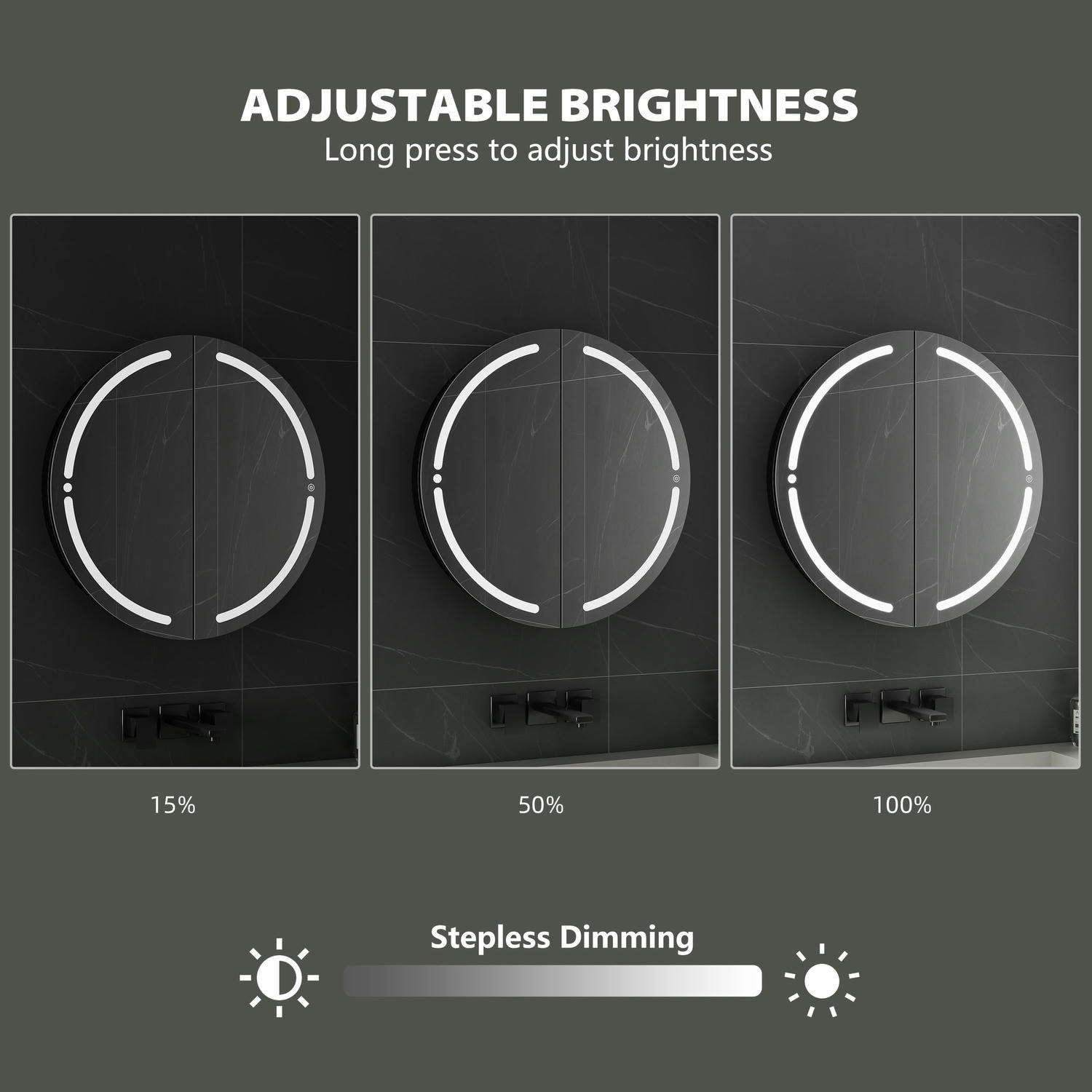 Round LED Bathroom Mirror Cabinet