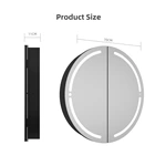 Armoire de salle de bain ronde avec miroir LED