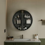 Armoire de salle de bain ronde avec miroir LED