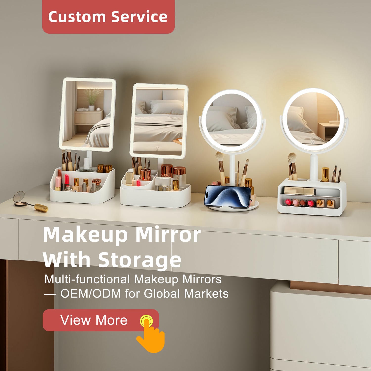 Makeup Mirror With Storage