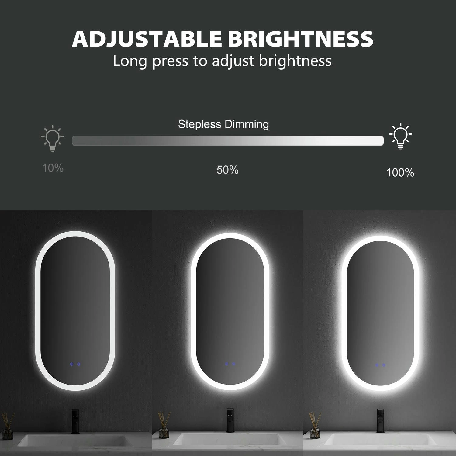 Ovale badkamerspiegel