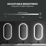 Miroir de salle de bain ovale à LED en polycarbonate