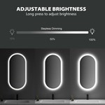 PC LED Oval Bathroom Mirror